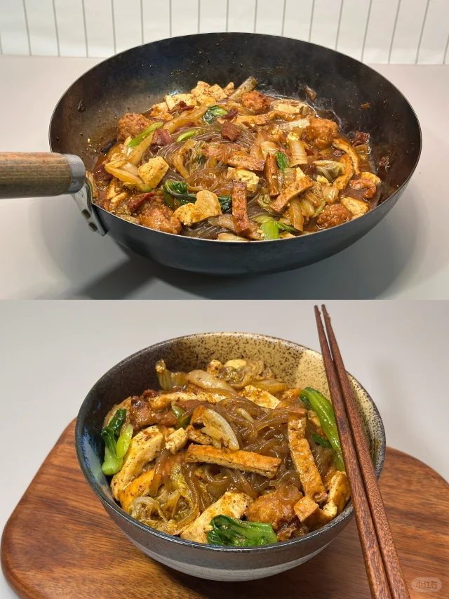中景俯拍:304不锈钢炖锅内,50g切丝白菜与15g去皮黄豆在400ml清水中微沸,蒸汽柔和,水面洁净无焦渣,体现精准控温工艺 白菜黄豆煮水制作过程:不锈钢锅中清水微沸,可见白菜叶边缘微卷、黄豆粒略膨大,水面浮少量白色泡沫(皂苷与蛋白质析出),无焦糊物