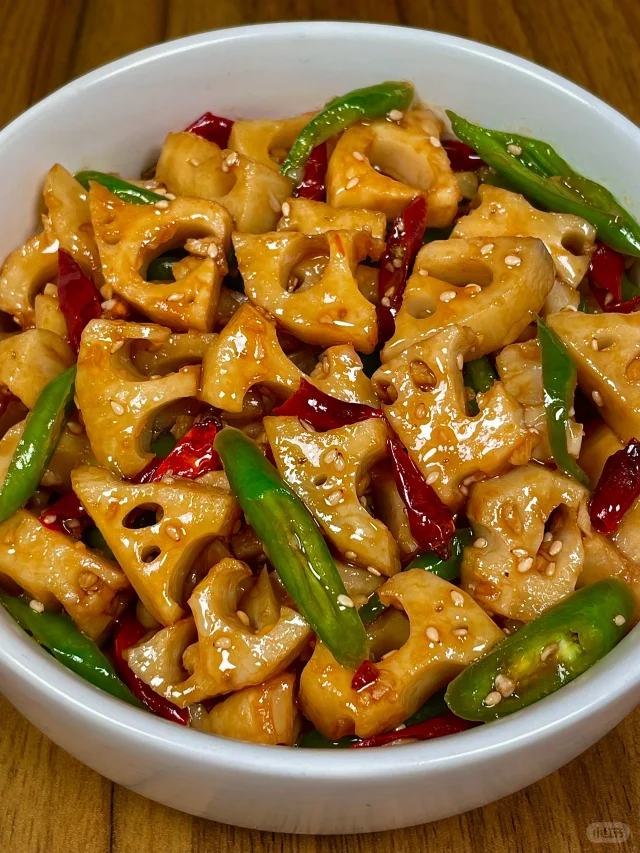 炒白藕片食材处理图